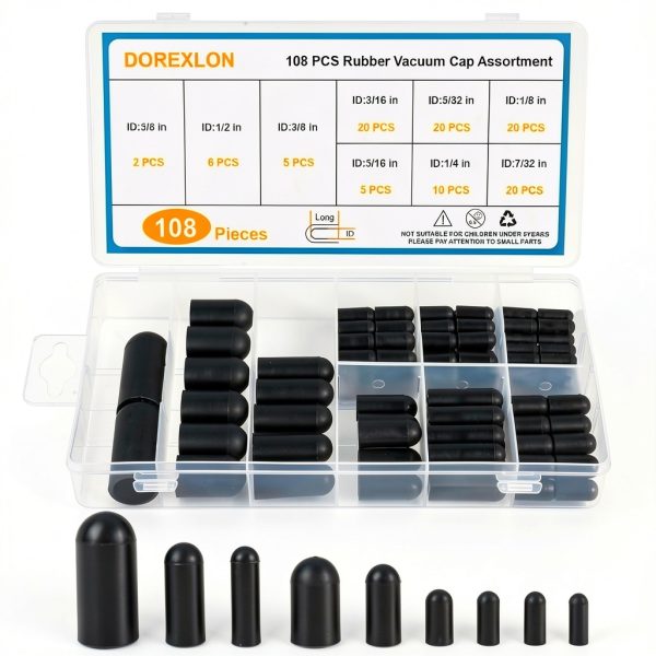 Rubber Vacuum Caps DOREXLON 108PC Set Durable Plug-7