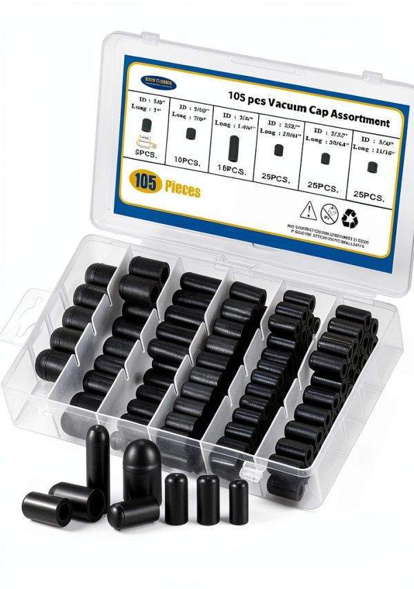 BUSY-CORNER Rubber Vacuum Caps Universal Fit 105pcs-0