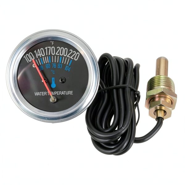 Jianwei Mechanical Water Temp Gauge 5/8 UNF Auto Black Face-0