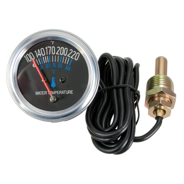 Jianwei Mechanical Water Temp Gauge 5/8 UNF Auto Black Face-4