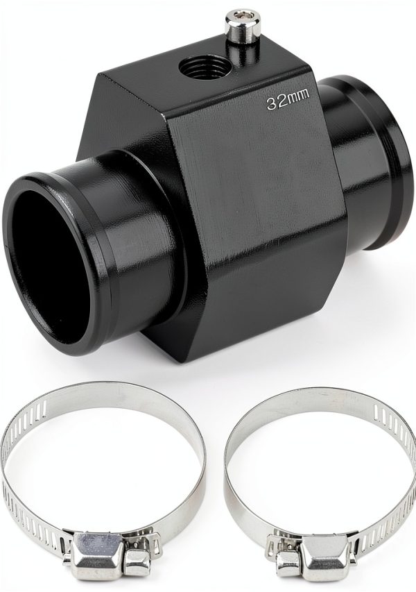 Water Temp Gauge Joint Pipe 40mm Black Aluminum Anodized Pursuestar-4