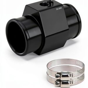 Water Temp Gauge Joint Pipe 40mm Black Aluminum Anodized Pursuestar-0