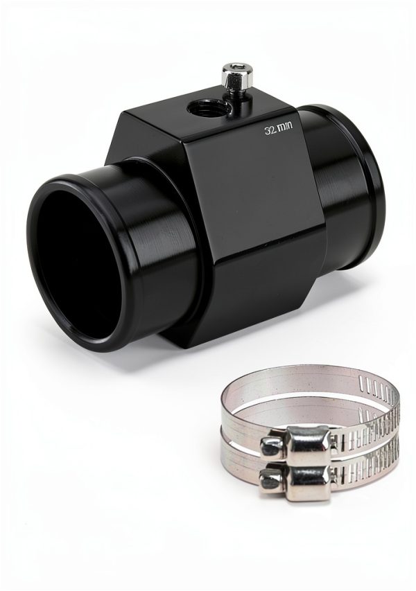 Water Temp Gauge Joint Pipe 40mm Black Aluminum Anodized Pursuestar-0