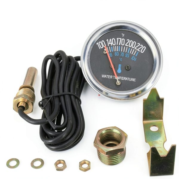 Jianwei Mechanical Water Temp Gauge 5/8 UNF Auto Black Face-1