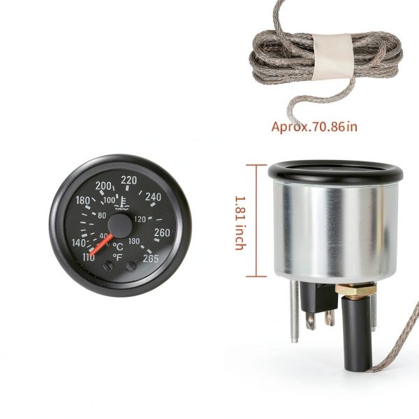 ZUDKSUY Water Temperature Gauge 2 inch with Yellow LED Display-1