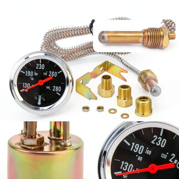PROSOCOOL 2‑Inch Mechanical Water Temperature Gauge with Yellow Light-4