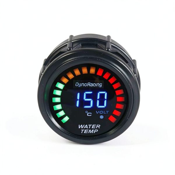 Dyno Racing Water Temperature Gauge 12V LED Analog 20-LED 20-150°C-4