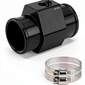 Pursuestar Water Temp Gauge Joint Pipe 40MM Black Aluminum-0