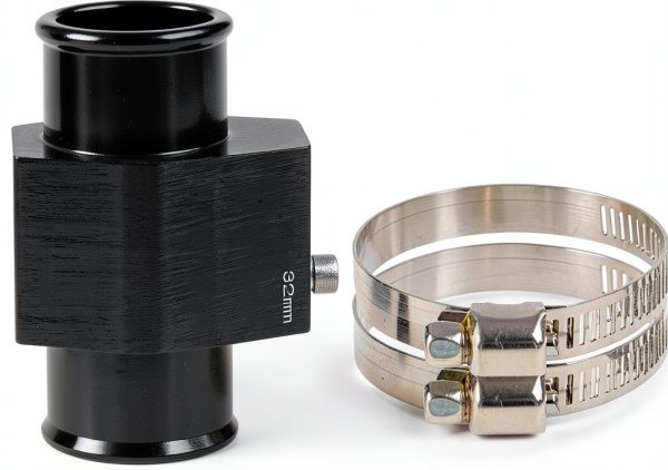 Water Temp Gauge Joint Pipe 40mm Black Aluminum Anodized Pursuestar-1