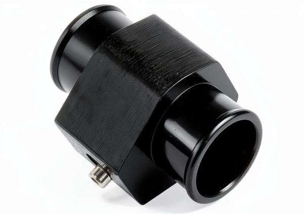 Pursuestar Aluminum Water Temp Gauge Joint Pipe 40mm Black Lightweight-4