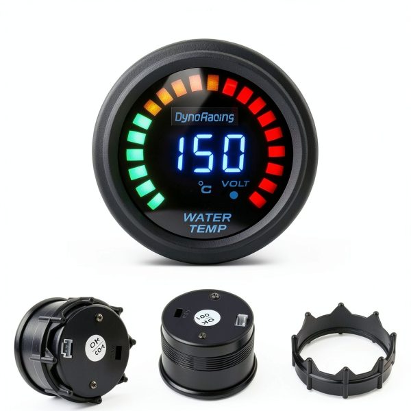 Dyno Racing Water Temperature Gauge 12V LED Analog 20-LED 20-150°C-2