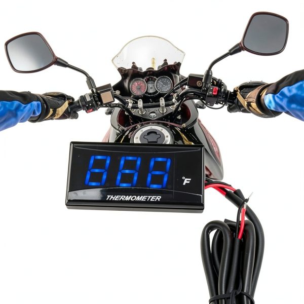 Aramox Motorcycle Water Temperature Gauge Digital ABS Display-2