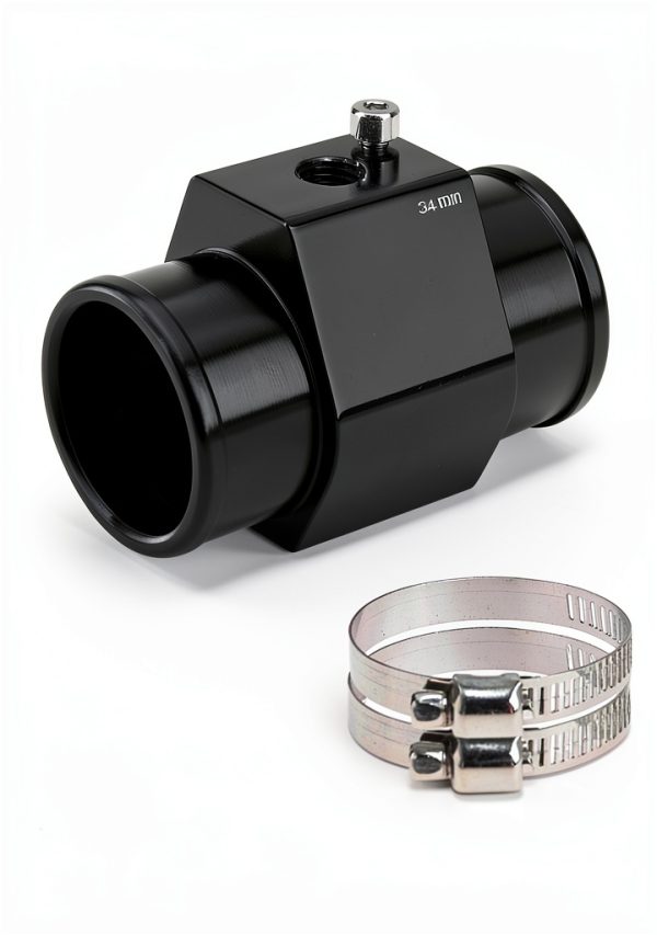 Pursuestar Aluminum Water Temperature Gauge Joint Pipe 40MM Black-0