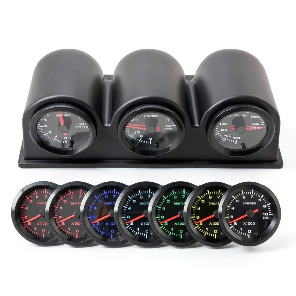 OBDII Vehicle Water Temp Gauge SINCO TECH 7 Color Backlight-2