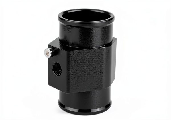 Pursuestar Aluminum Water Temp Gauge Joint Pipe 40mm Black Lightweight-1