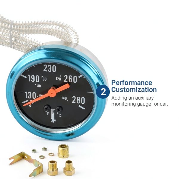 PROSOCOOL 2‑Inch Mechanical Water Temperature Gauge with Yellow Light-2