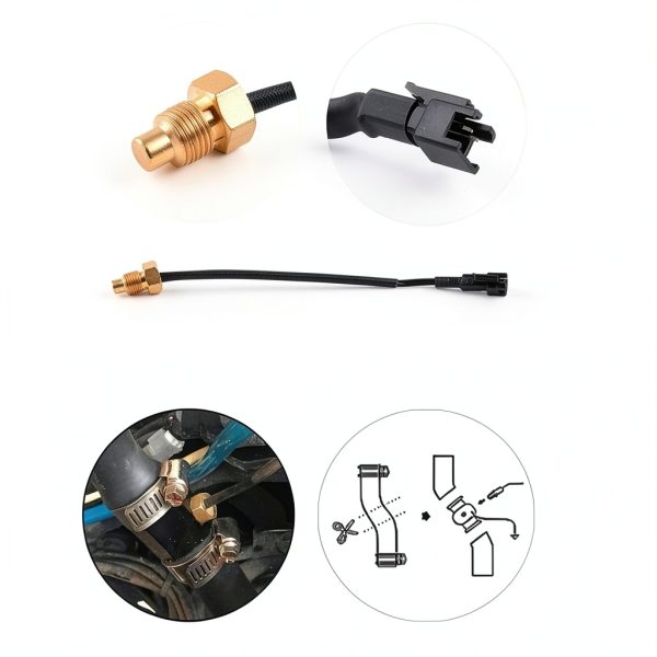 Aramox Motorcycle Water Temperature Gauge Digital ABS Display-5