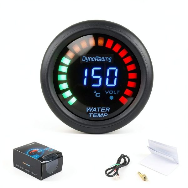 Dyno Racing Water Temperature Gauge 12V LED Analog 20-LED 20-150°C-3