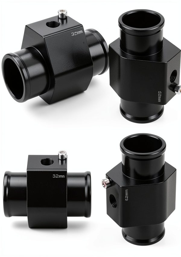 Water Temp Gauge Joint Pipe 40mm Black Aluminum Anodized Pursuestar-3