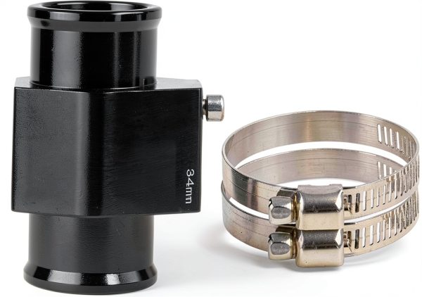 Pursuestar Aluminum Water Temperature Gauge Joint Pipe 40MM Black-2