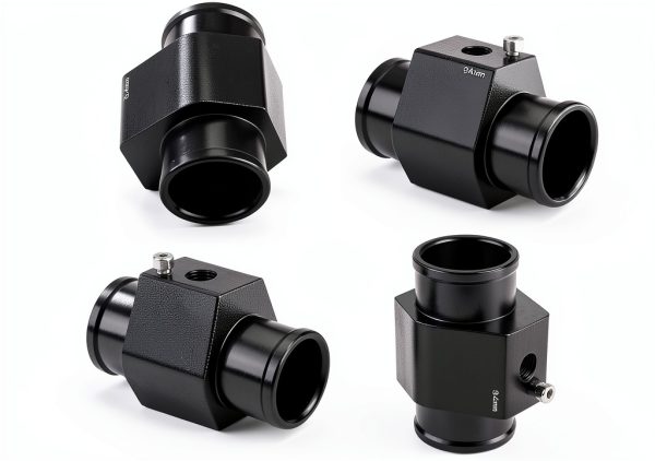 Pursuestar Aluminum Water Temperature Gauge Joint Pipe 40MM Black-4