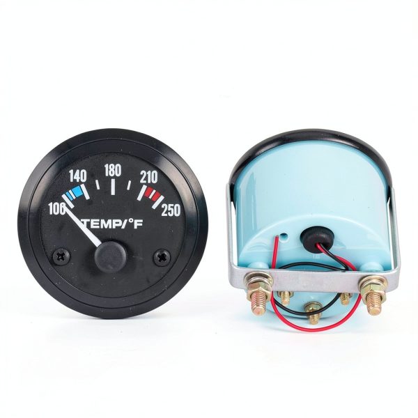 Universal 2"/52mm Water Temperature Gauge 100-250℉ Water Temp Gauge Kit DC12V with LED Light Indicator Display and Sensor for Ship Car Truck Vehicle Automotive Boat Marine (White Pointer)-3