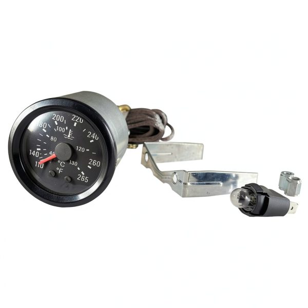 2" 52mm Mechanical Water Temperature Temp Gauge 110-265℉, with Sensor NPT 1/2, 1.8m Wire Length 12V-5