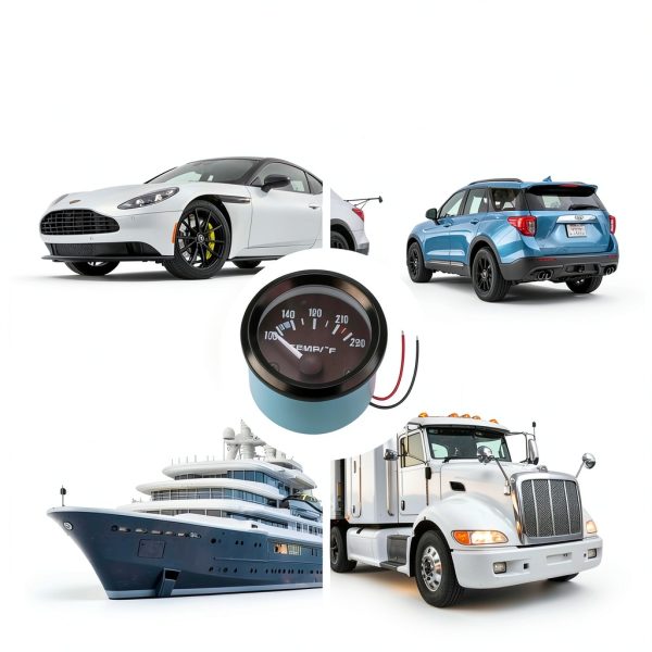 Universal 2"/52mm Water Temperature Gauge 100-250℉ Water Temp Gauge Kit DC12V with LED Light Indicator Display and Sensor for Ship Car Truck Vehicle Automotive Boat Marine (White Pointer)-5