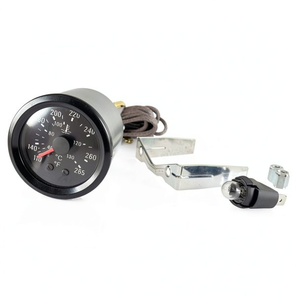 2" 52mm Mechanical Water Temperature Temp Gauge 110-265℉, with Sensor NPT 1/2, 1.8m Wire Length 12V-2