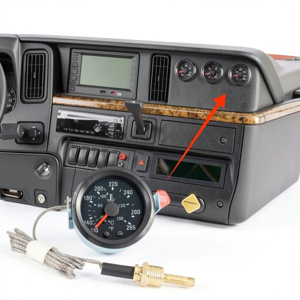 JDMSPEED 2" 52mm Water Temperature Gauge 40-130℃,110-265℉ Water Temp Thermometer Meter Kit DC12V with Sensor NPT 1/2, 1.8m Wire Length-2