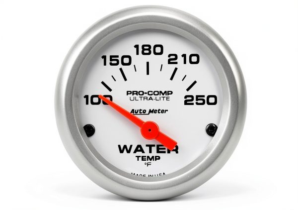 Auto Meter 4337 Ultra-Lite Electric Water Temperature Gauge Silver-0